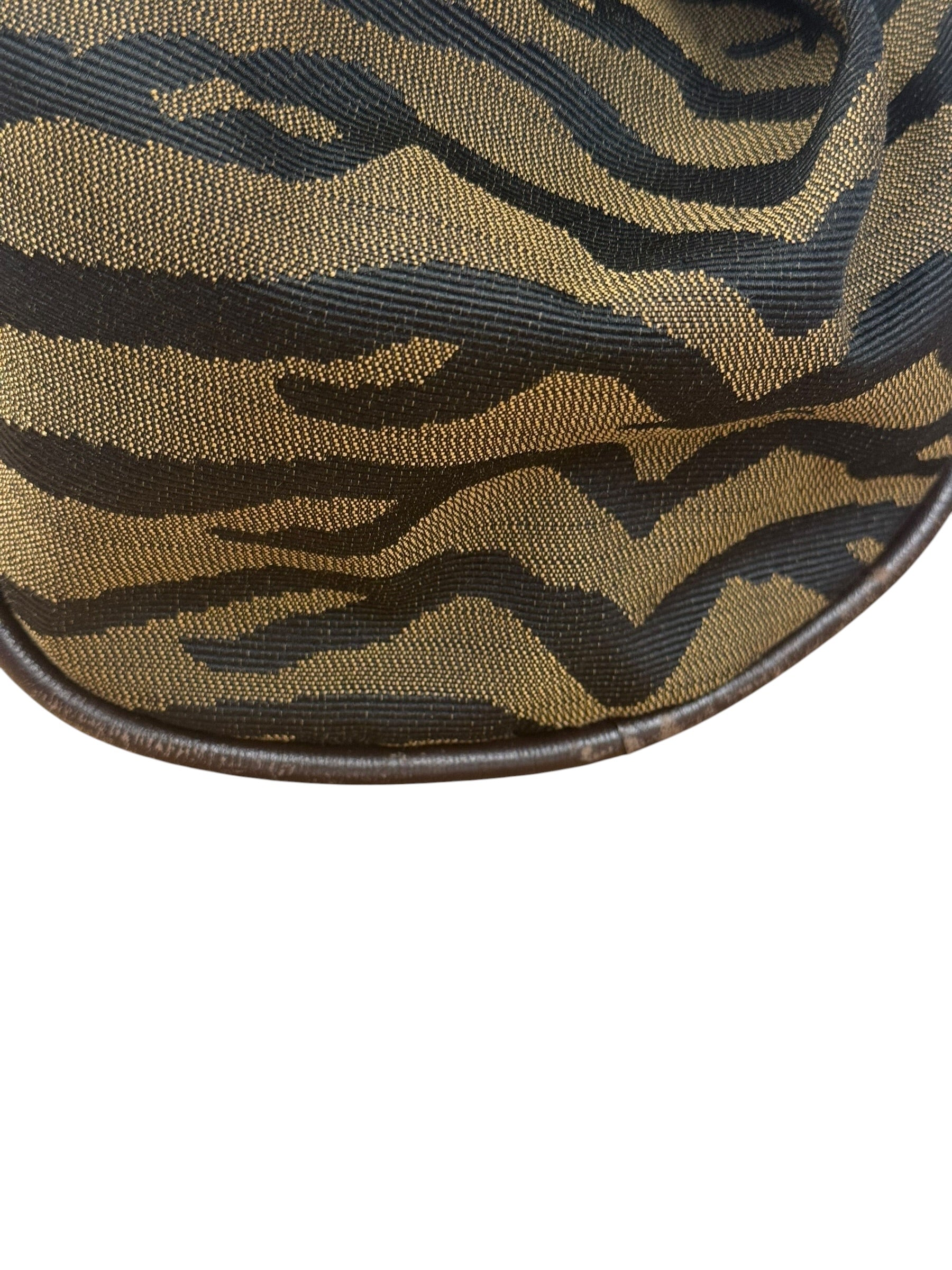 Fendi Vintage Tiger Print Canvas Bowler Bag