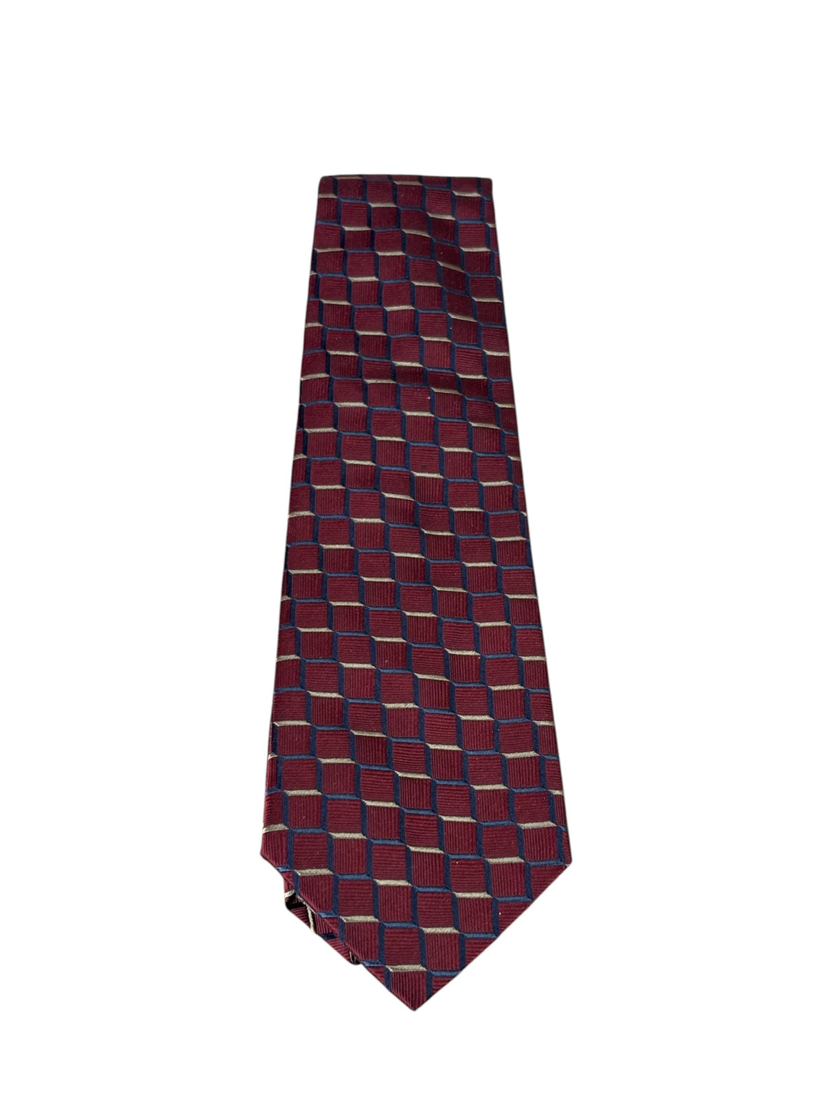 Mondo Di Marco Burgundy Square Print Tie