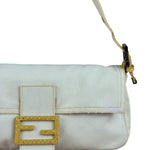 Fendi Vintage Denim x Snakeskin Baguette Yellow