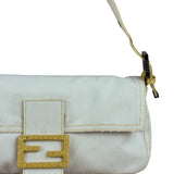 Fendi Vintage Denim x Snakeskin Baguette Yellow