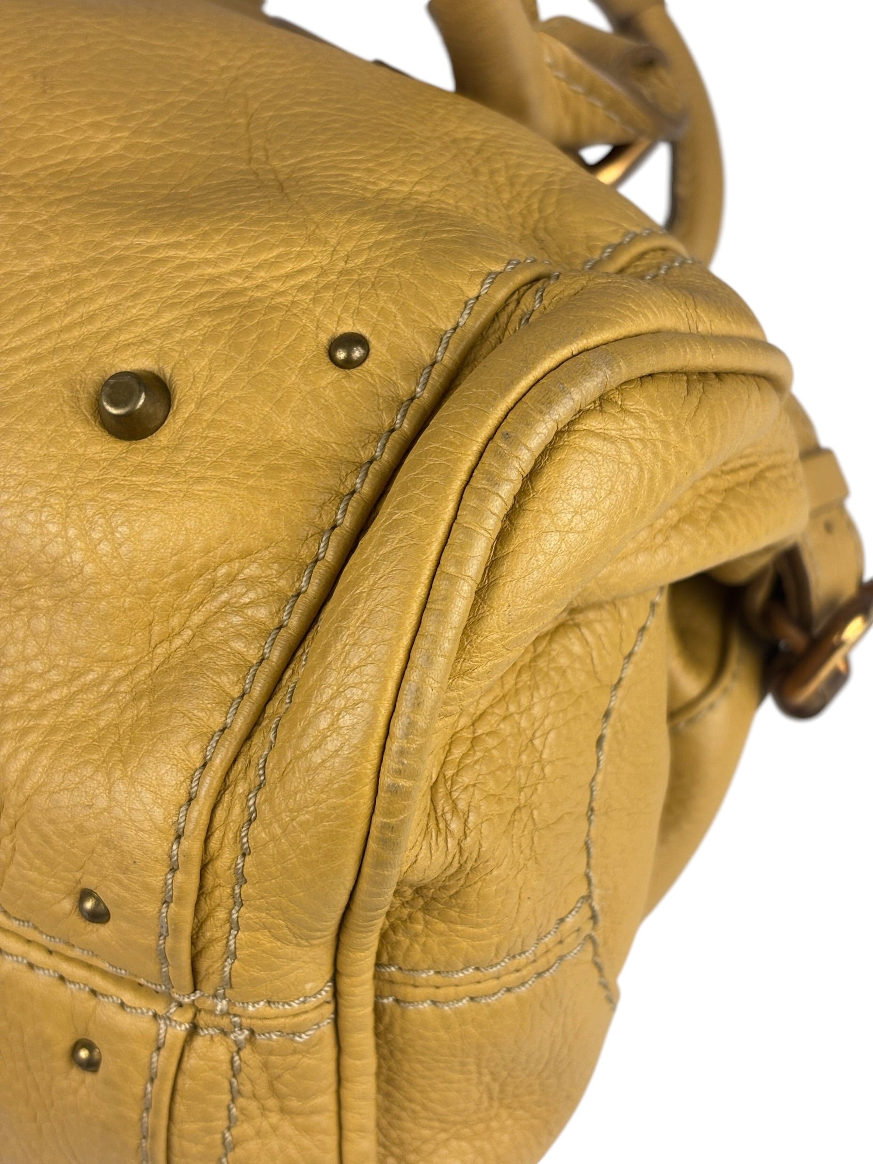 Chloe Yellow Leather Paddington Shoulder Bag