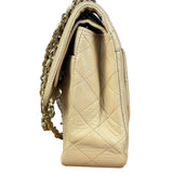 Chanel Beige Quilted CC Vintage Double Flap Bag 90s