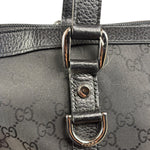 Gucci Black Leather Trim GG Canvas Abbey Zip Tote Bag