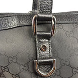 Gucci Black Leather Trim GG Canvas Abbey Zip Tote Bag