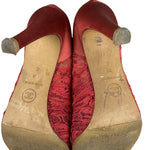 Chanel Floral Lace Red Heel