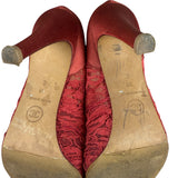 Chanel Floral Lace Red Heel