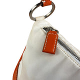 Prada Vintage Re-Edition Orange/White Tessuto Nylon Shoulder Bag