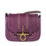 Gucci Vintage Purple Leather Small Snaffle Bit Shoulder Bag