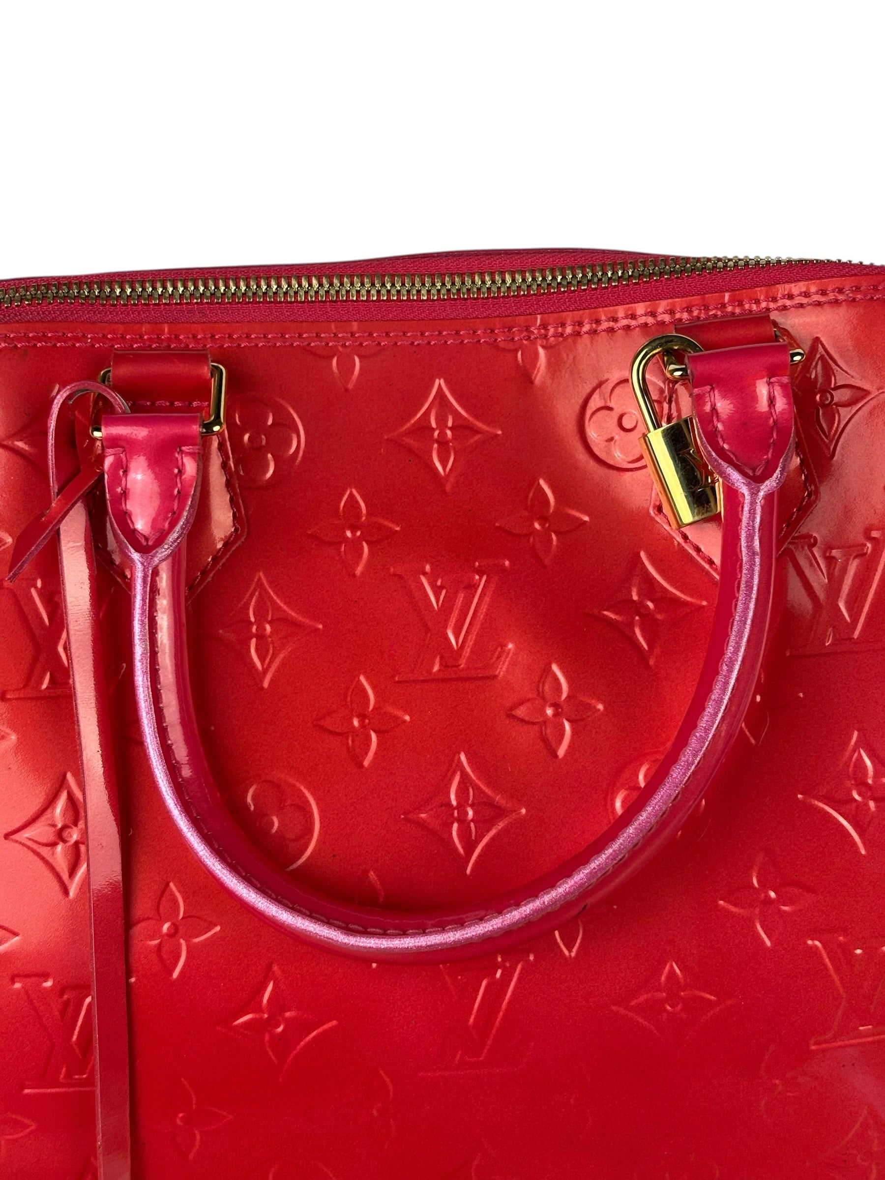 Louis Vuitton Apple Red Vernis Alma Handbag GM