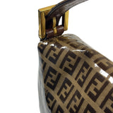 Fendi Brown Vinyl Zucca Baguette