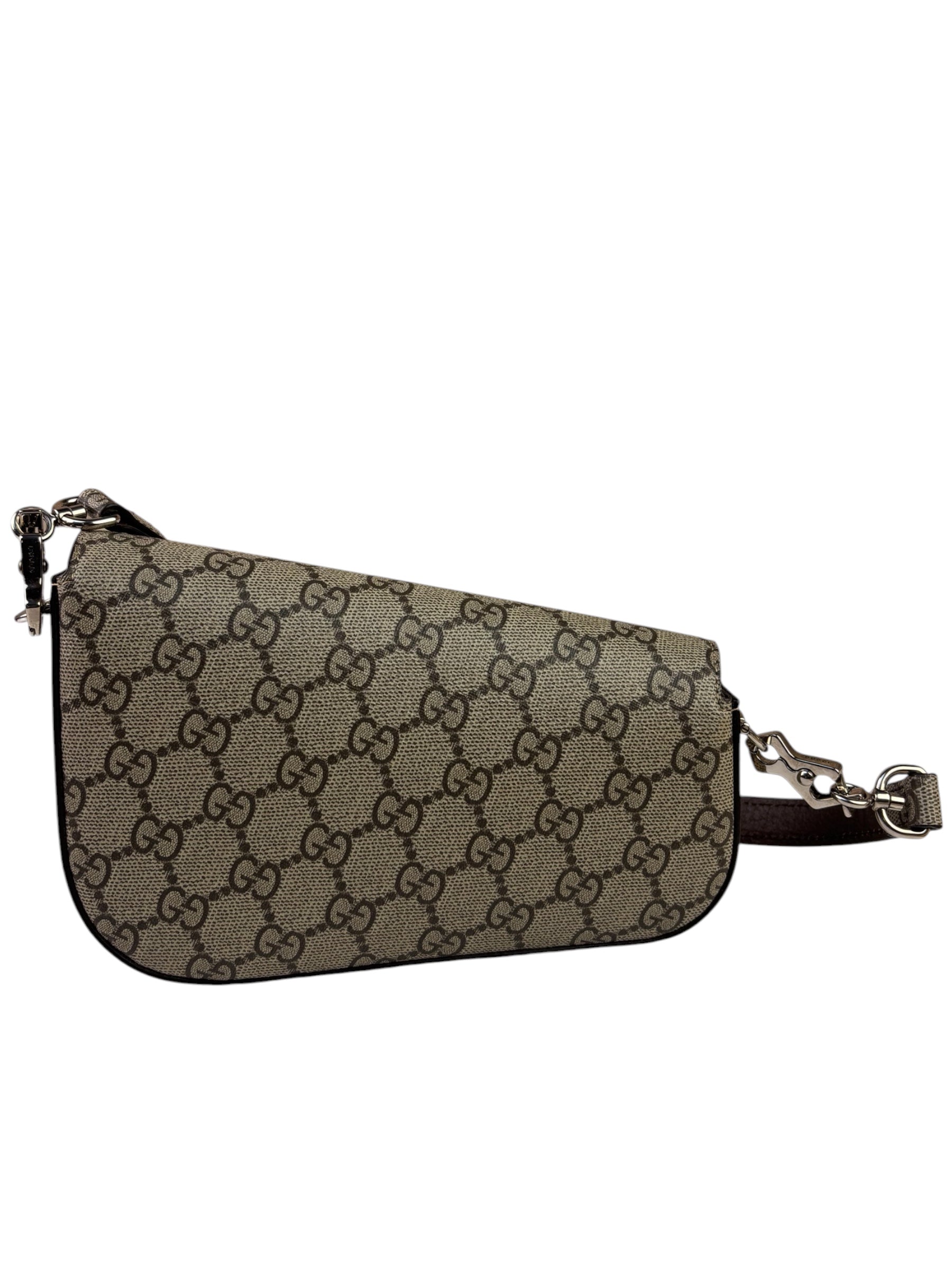 Gucci Beige Leather GG Horsebit 1955 Asymmentric Two-Way Bag
