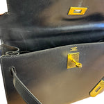 Hermes Kelly 32 Black Box Leather 1991