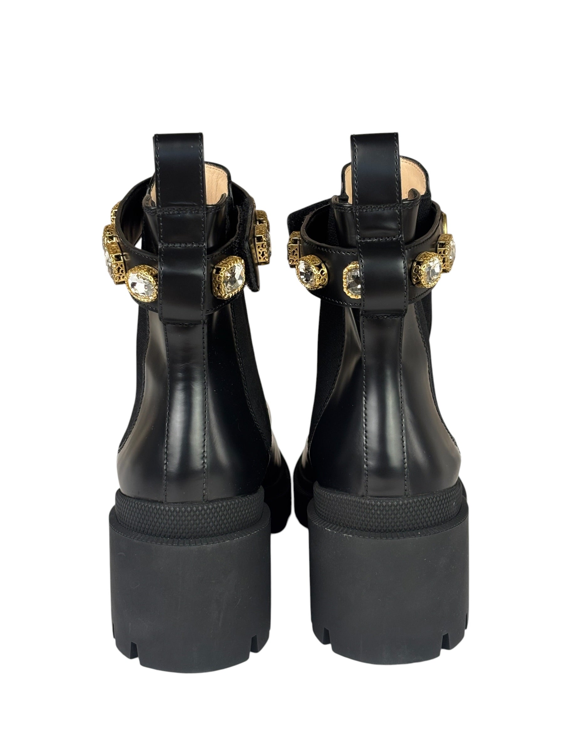 Gucci Black Kingsnake Leather Chelsea Ankle Boots