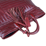 Polo Ralph Lauren Red Woven Leather Tote