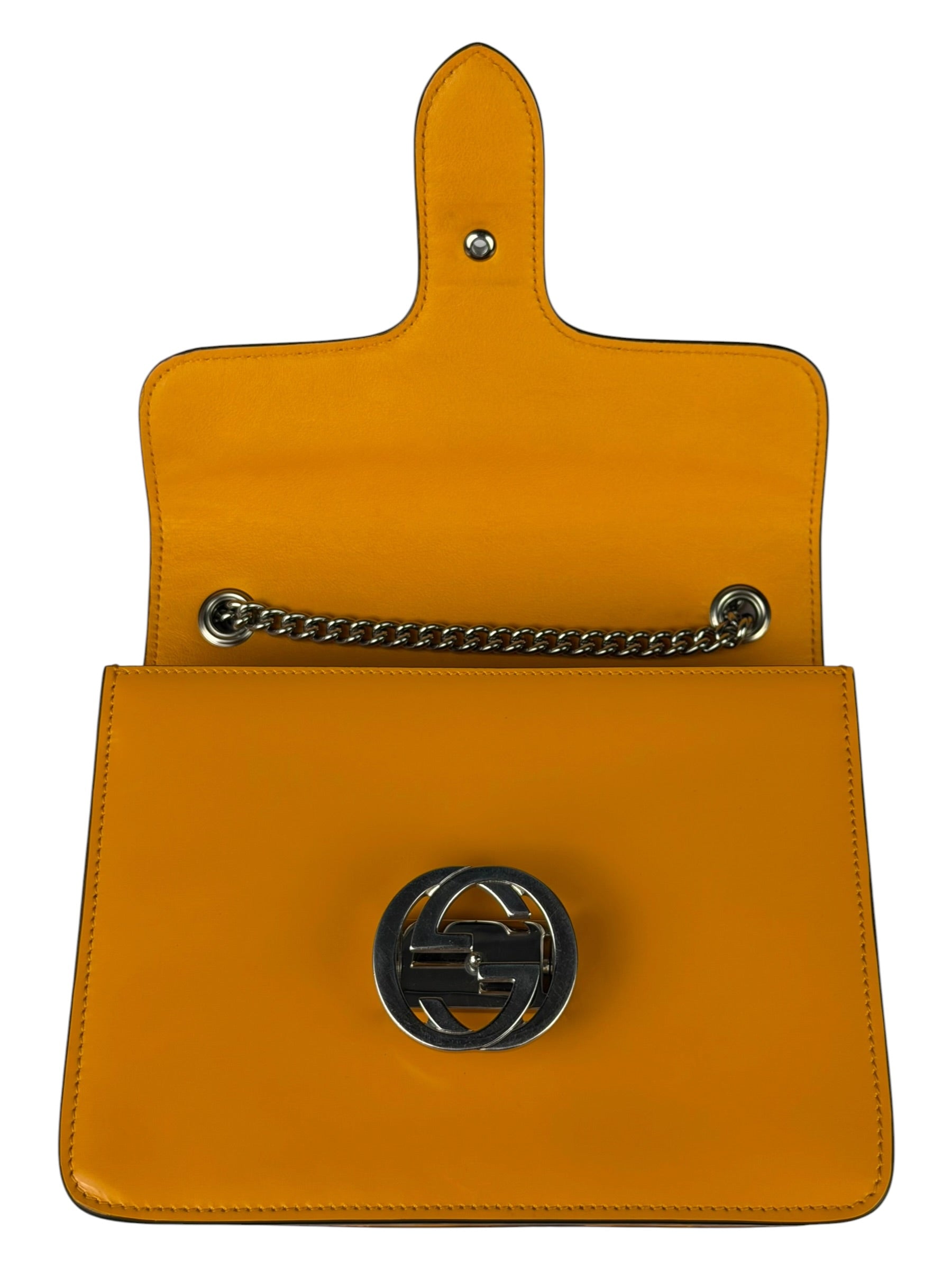 Gucci Orange GG Polished Leather Shoulder Bag