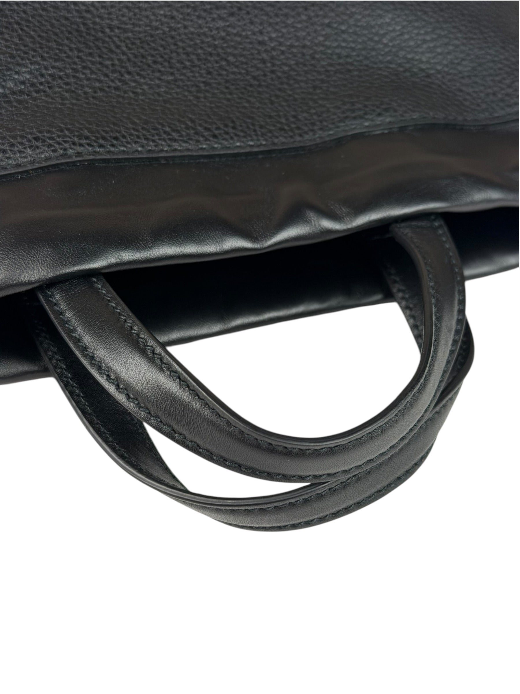 Gucci Black Leather Drawstring Backpack