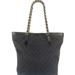 Gucci GG Black Canvas Capri Chain Tote Bag