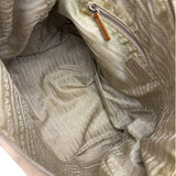 Prada Beige Cloth/Patent Leather Trim Shoulder Bag