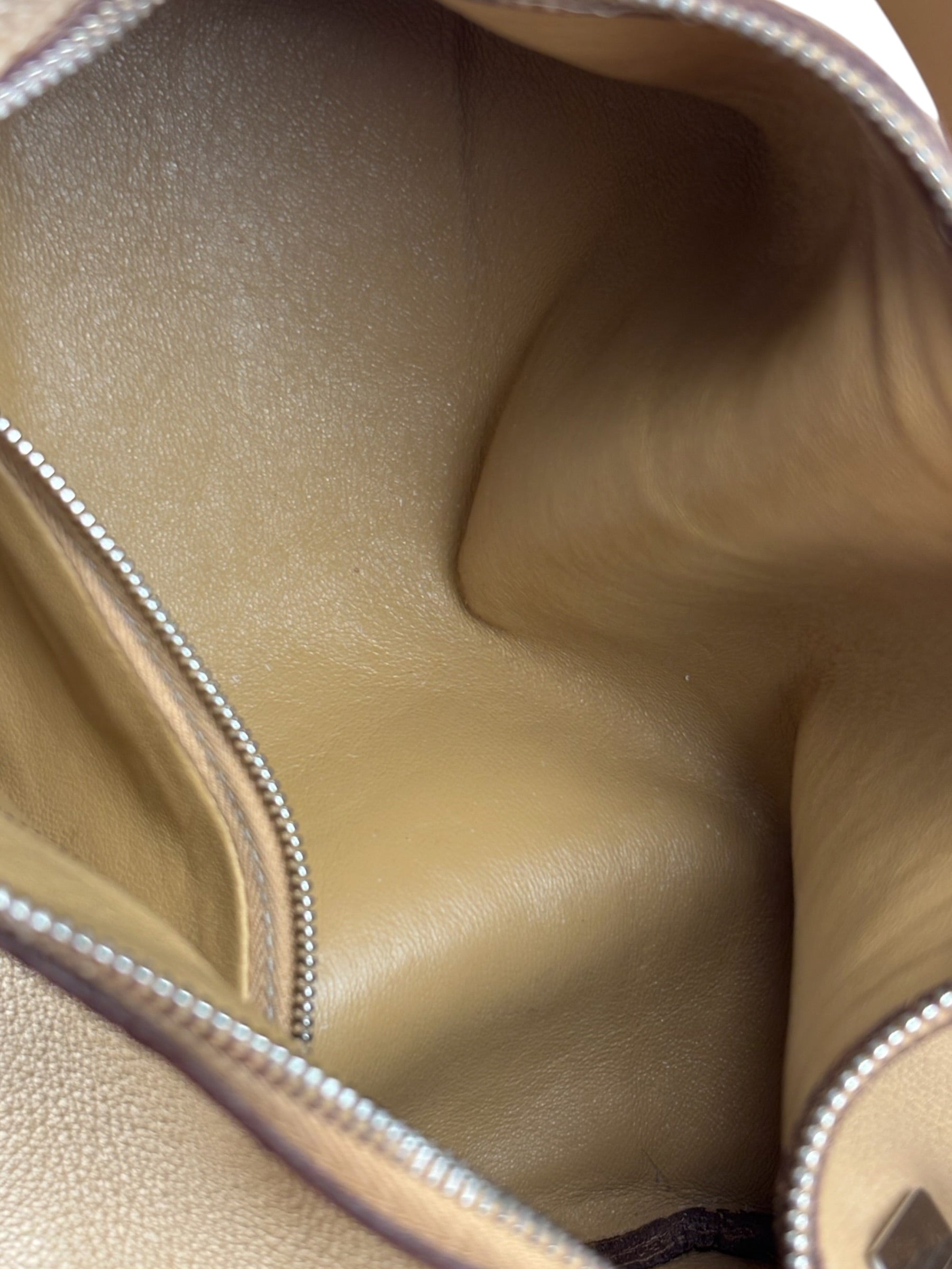 Prada Beige Leather Vitello Daino Buckle Shoulder Bag