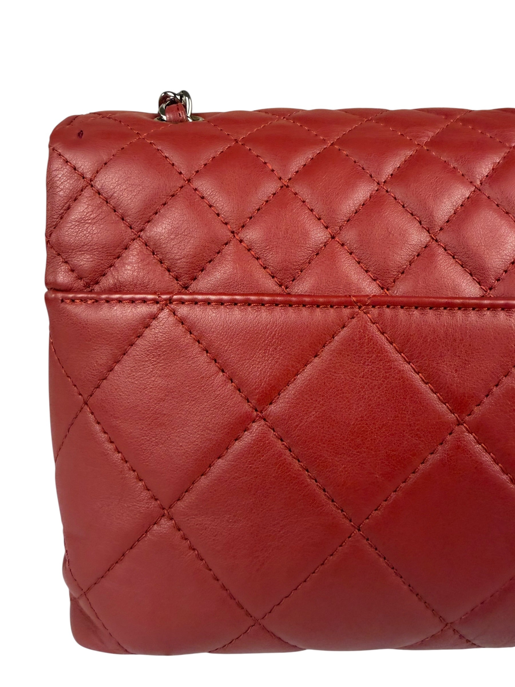 Chanel Red Qulited Leather Flap Shoulder Bag 2011