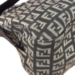 Fendi Black/Beige Leather Trim Zucca Mamma Baguette