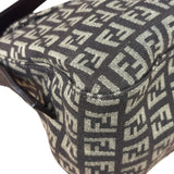 Fendi Black/Beige Leather Trim Zucca Mamma Baguette