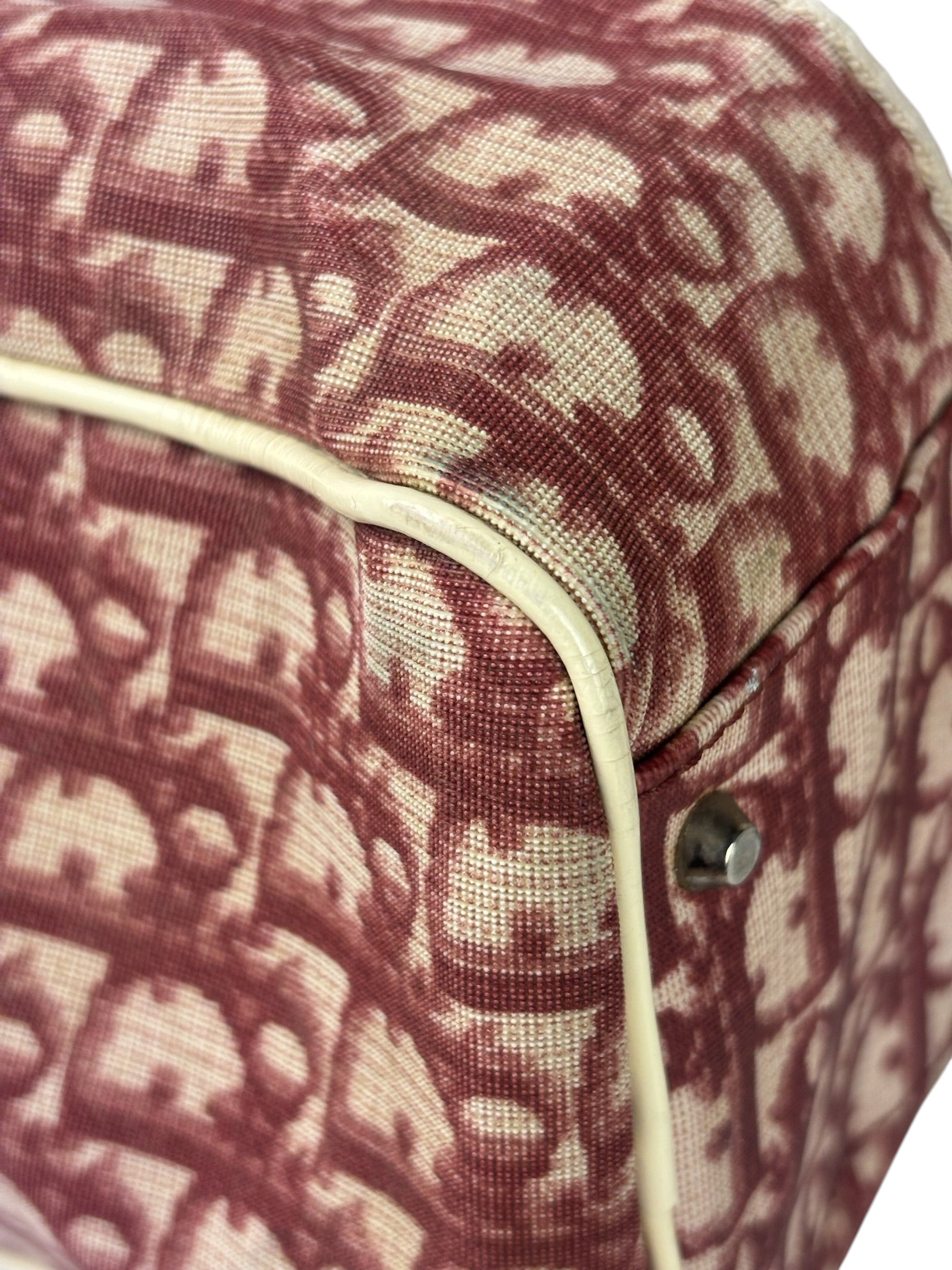 Christian Dior Vintage Red Trotter Boston Bag