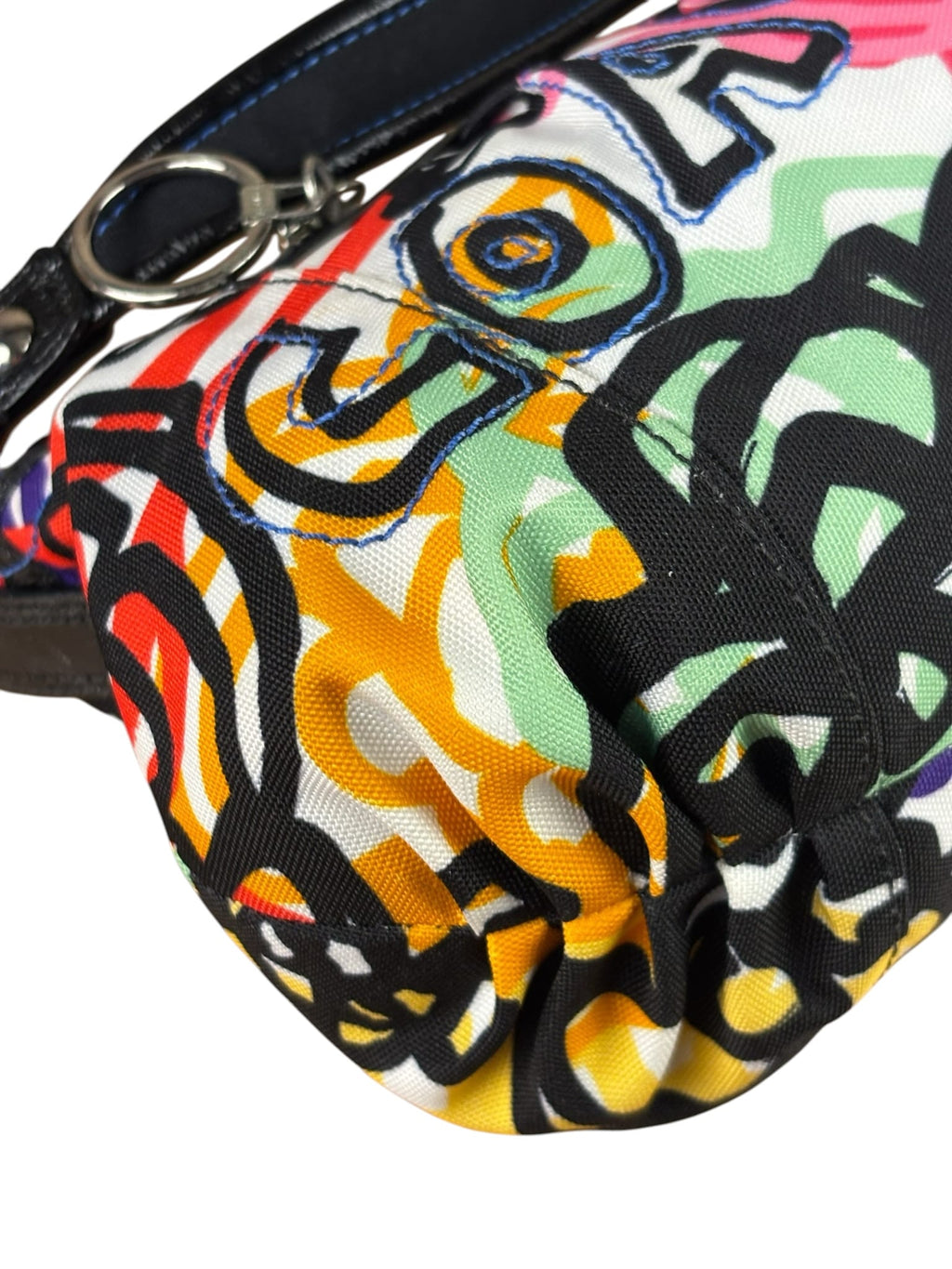 Coach Colorblock Leather Trim Graphic Blossom Two-Way Hobo Bag