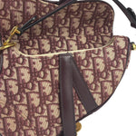 Christian Dior Burgundy Trotter Mini Saddle Bag