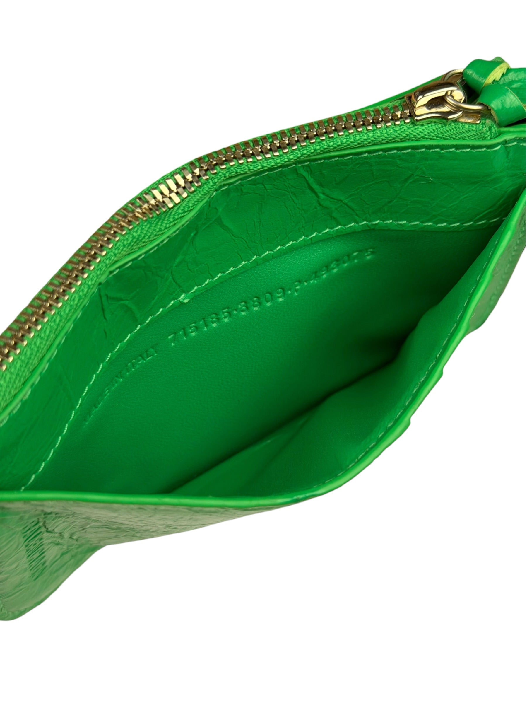 Balenciaga Green Leather Le Cagole Coin/Card Holder