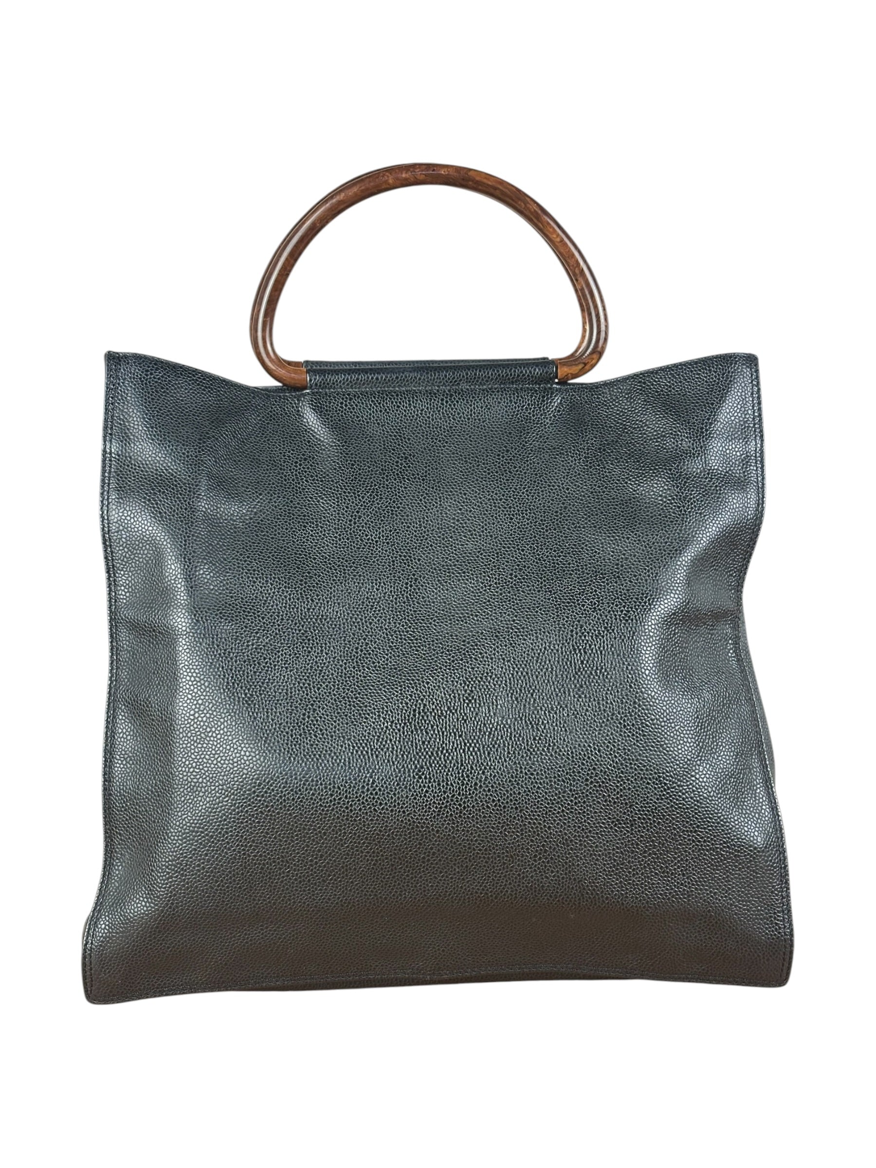 Chanel CC Caviar Wooden Ring Tote 2002