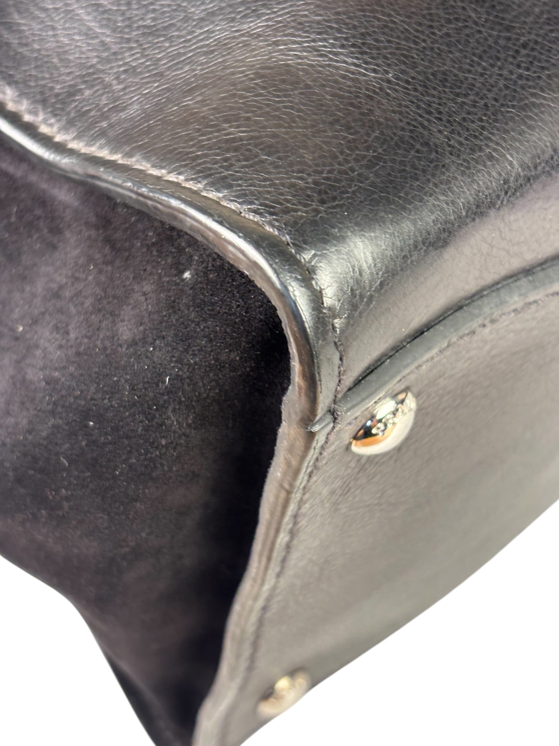 Prada Black Leather/Suede Shoulder Bag