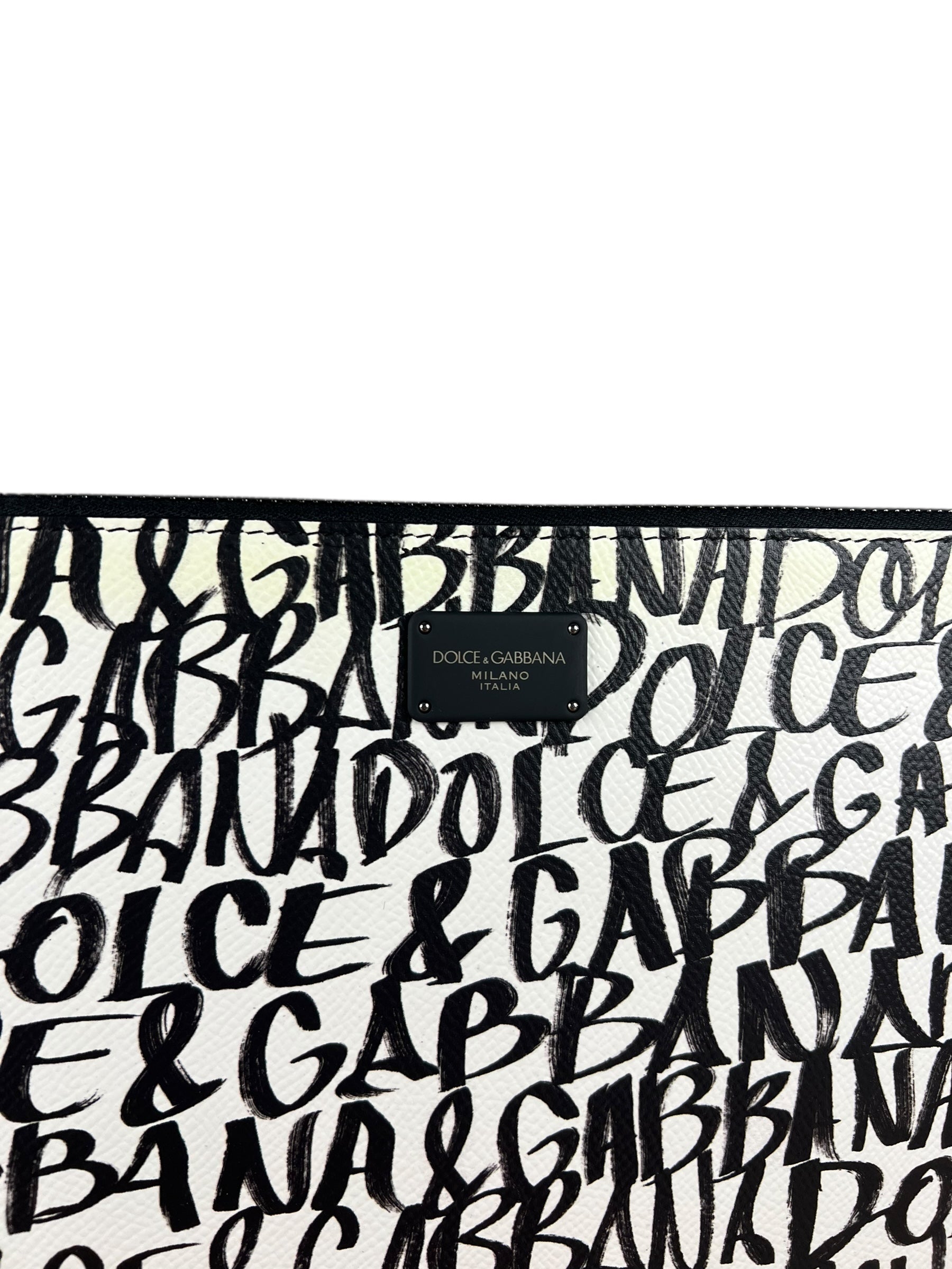 Dolce & Gabbana Graffiti Clutch White