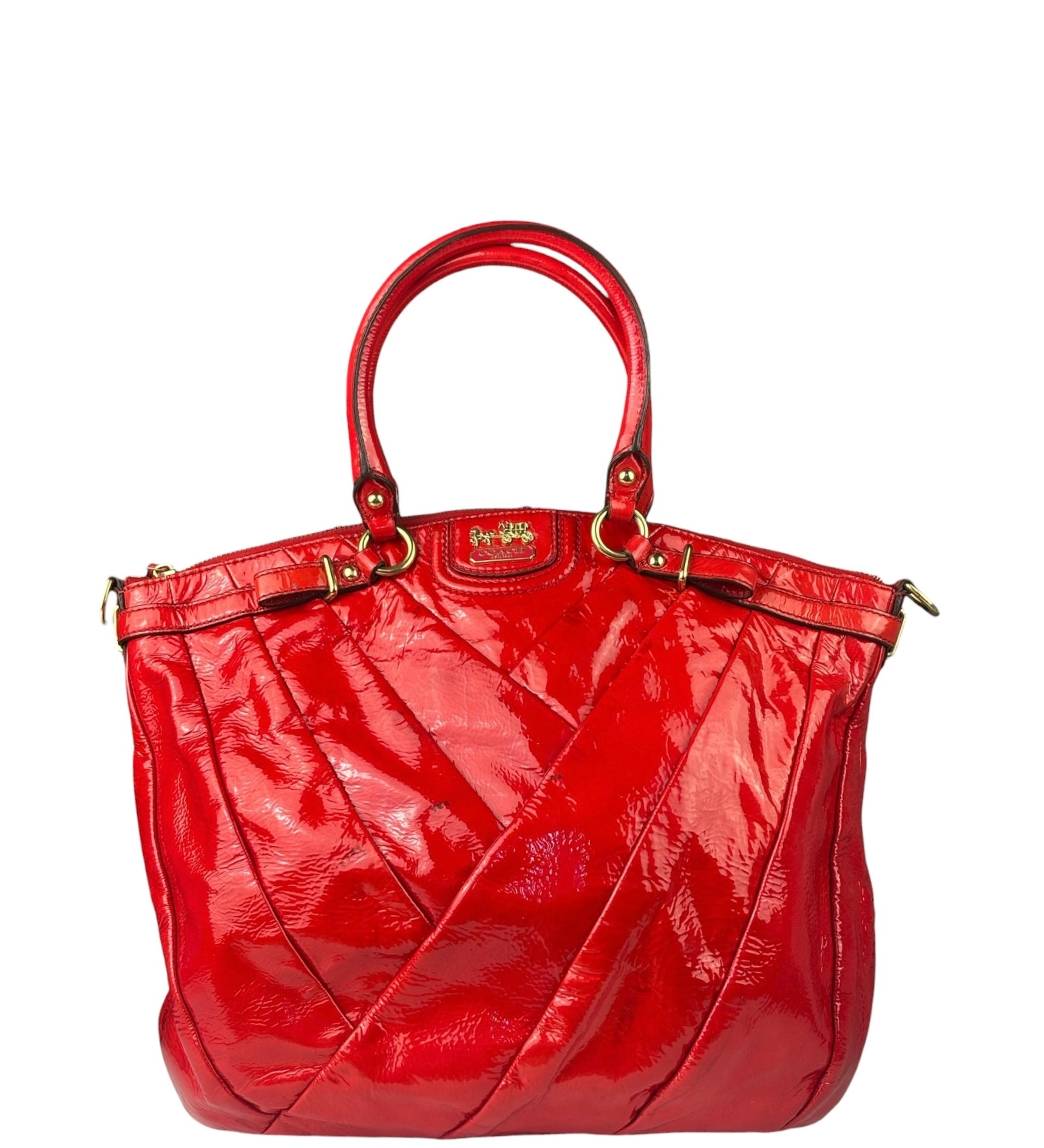 Coach Red Patent Leather Two-Way Bag