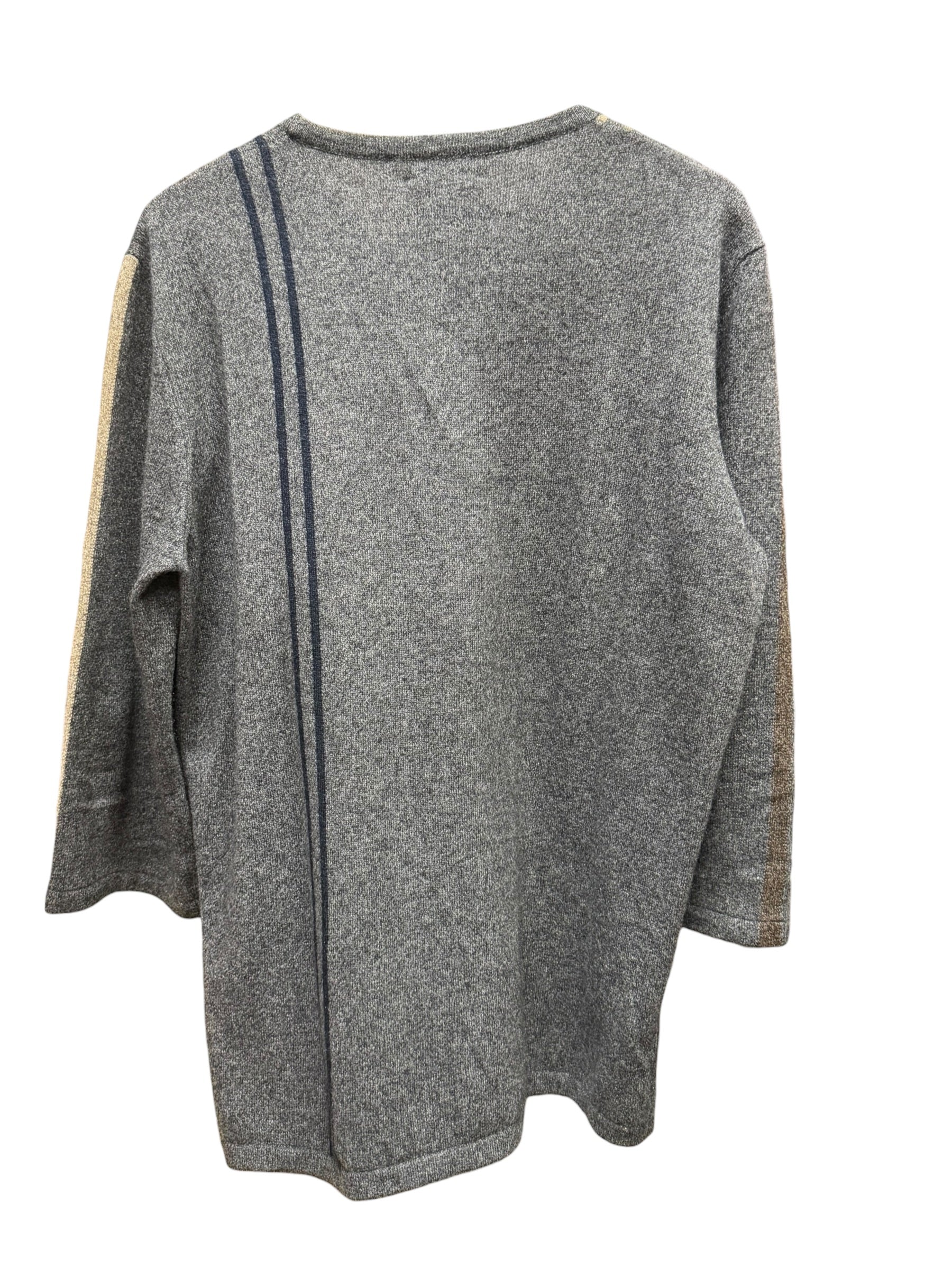 Hermes Vintage Grey Cashmere Striped Sweater