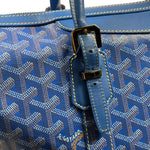 Goyard Blue Leather Goyardine Coated Canvas Shoulder Bag