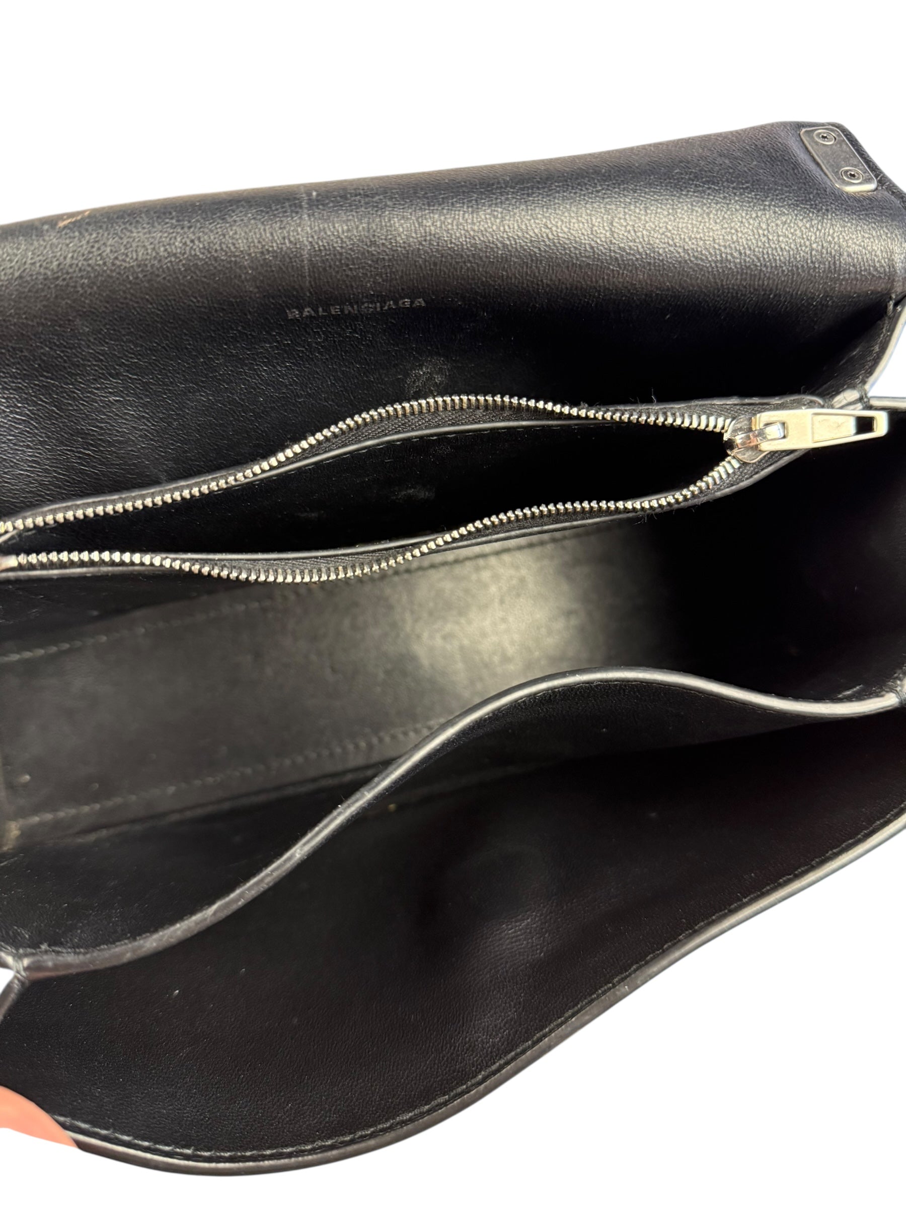 Balenciaga Crush Sling Shoulder Bag Black Leather