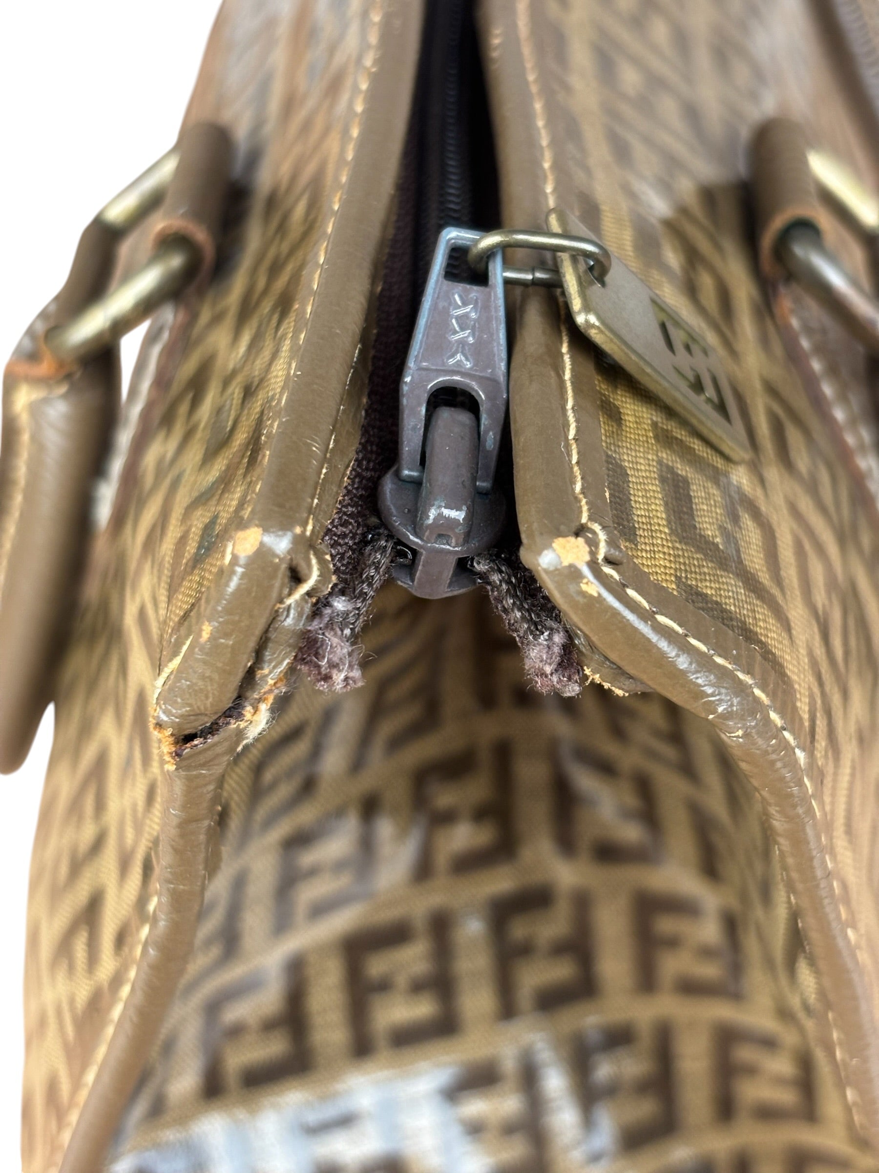 Fendi Brown PVC FF Zucchino Tote Bag