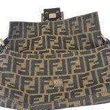 Fendi Brown Leather Trim Baguette