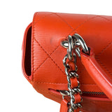 Chanel Red Quilted Calfskin Small Ring My Flap Crossbody Bag 2017
