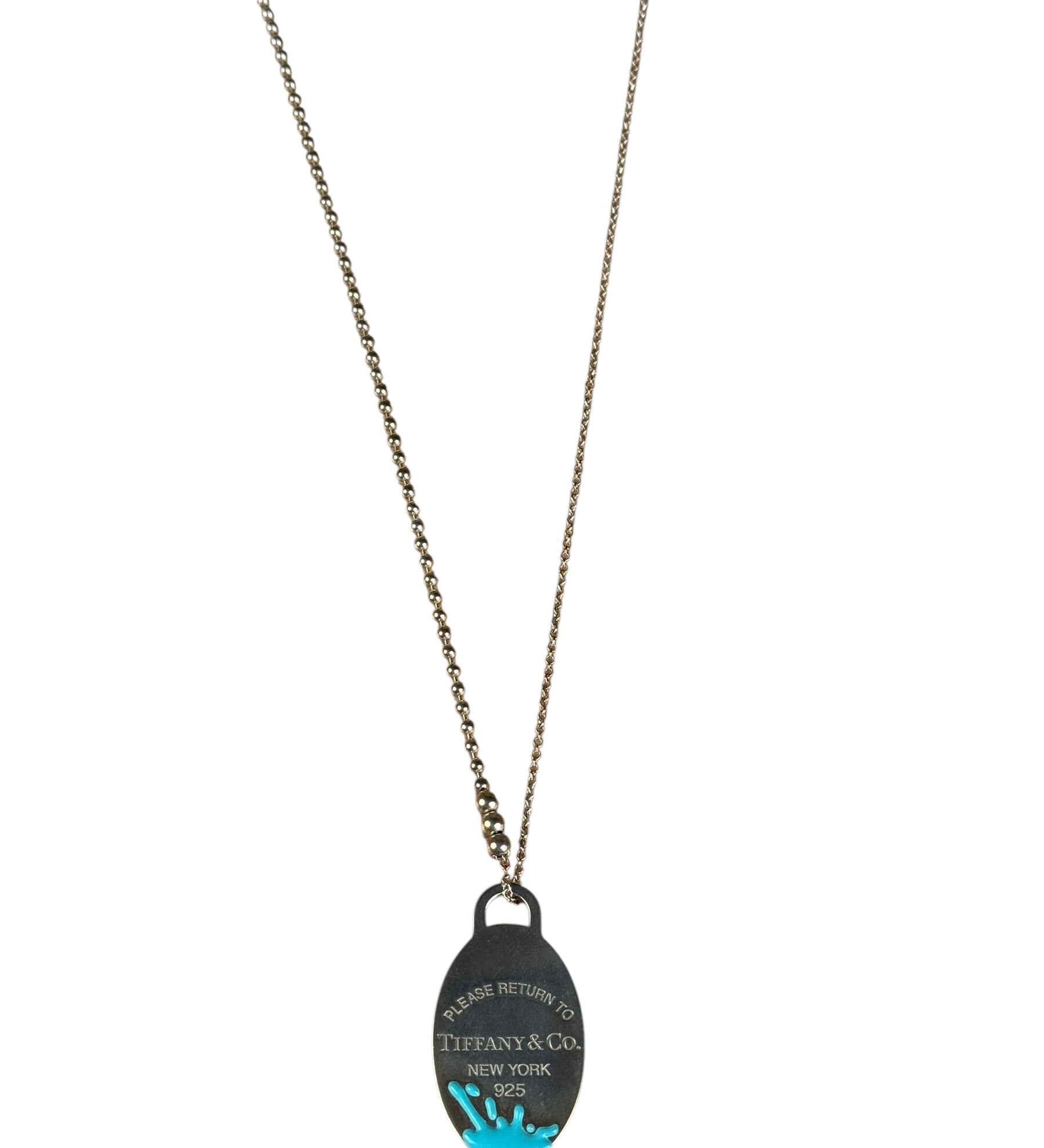 Tiffany & Co Paint Splatter Dog Tag Necklace