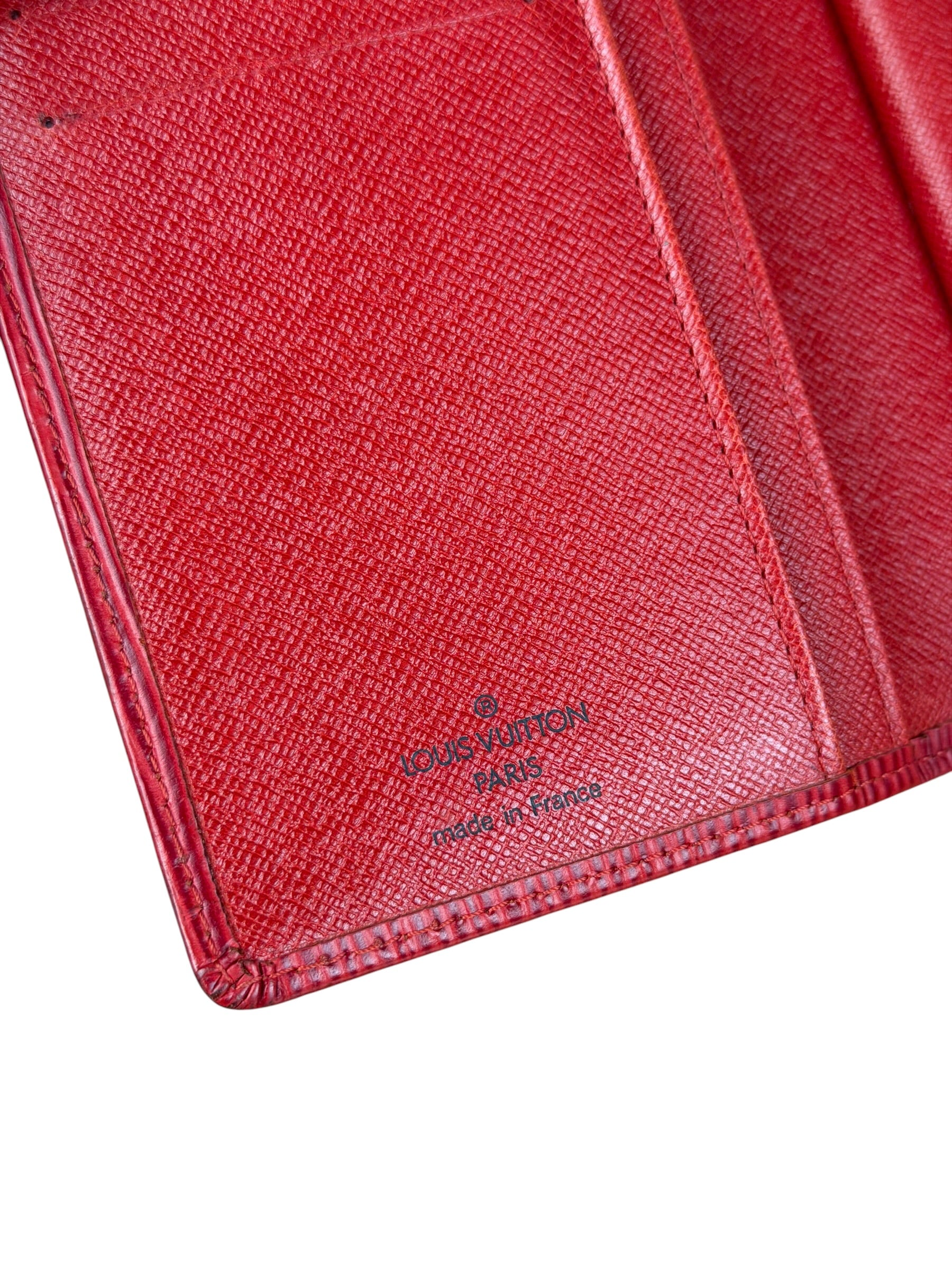 Louis Vuitton Vintage Red Epi Leather Agenda Cover Pochette