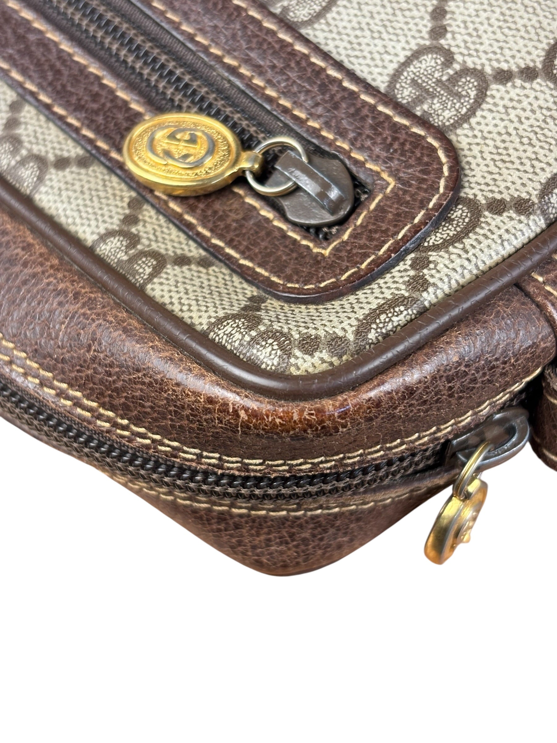 Gucci GG Vintage Coated Canvas Zip Pouch