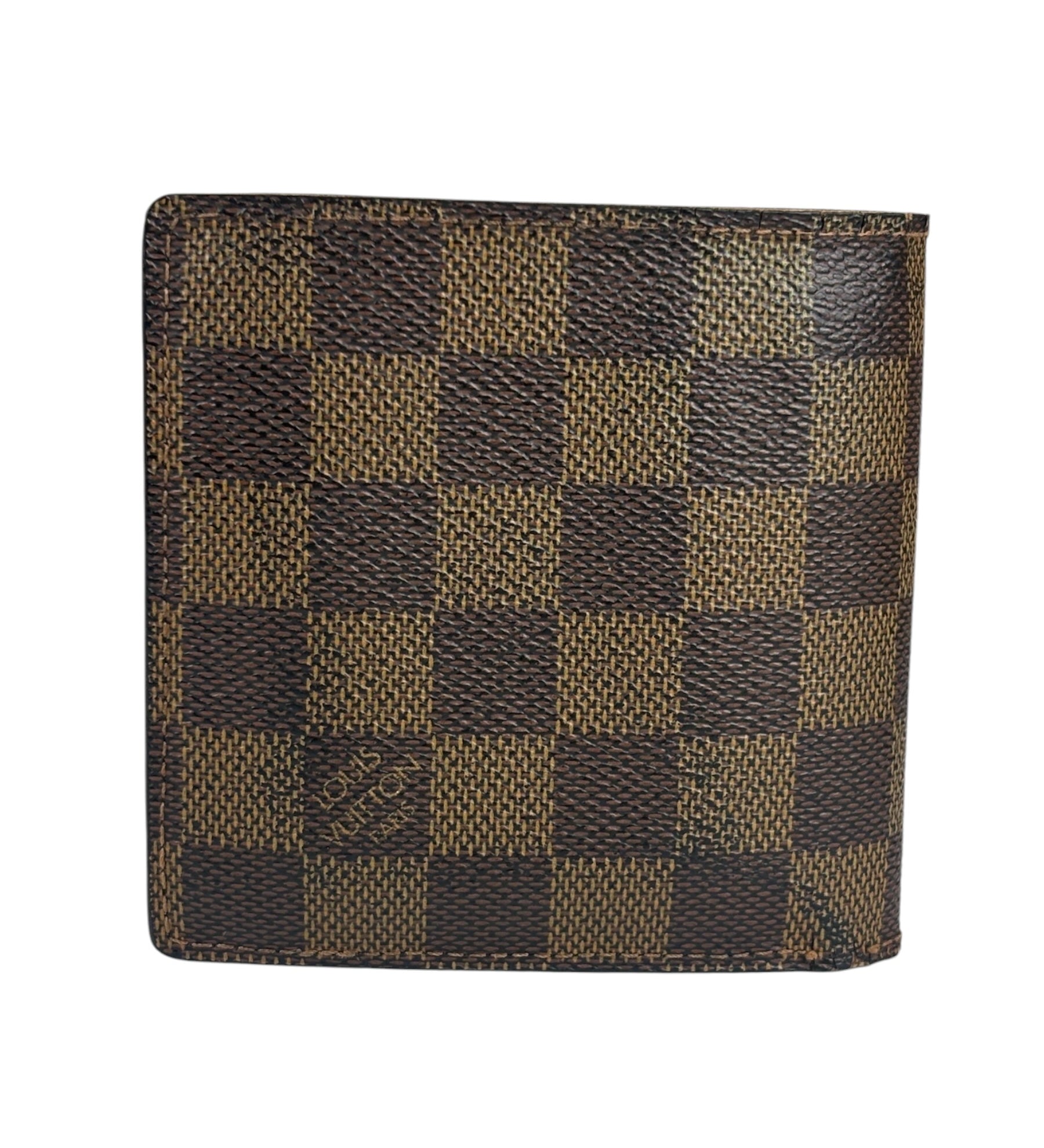 Louis Vuitton Leather Canvas Damier Ebene Wallet