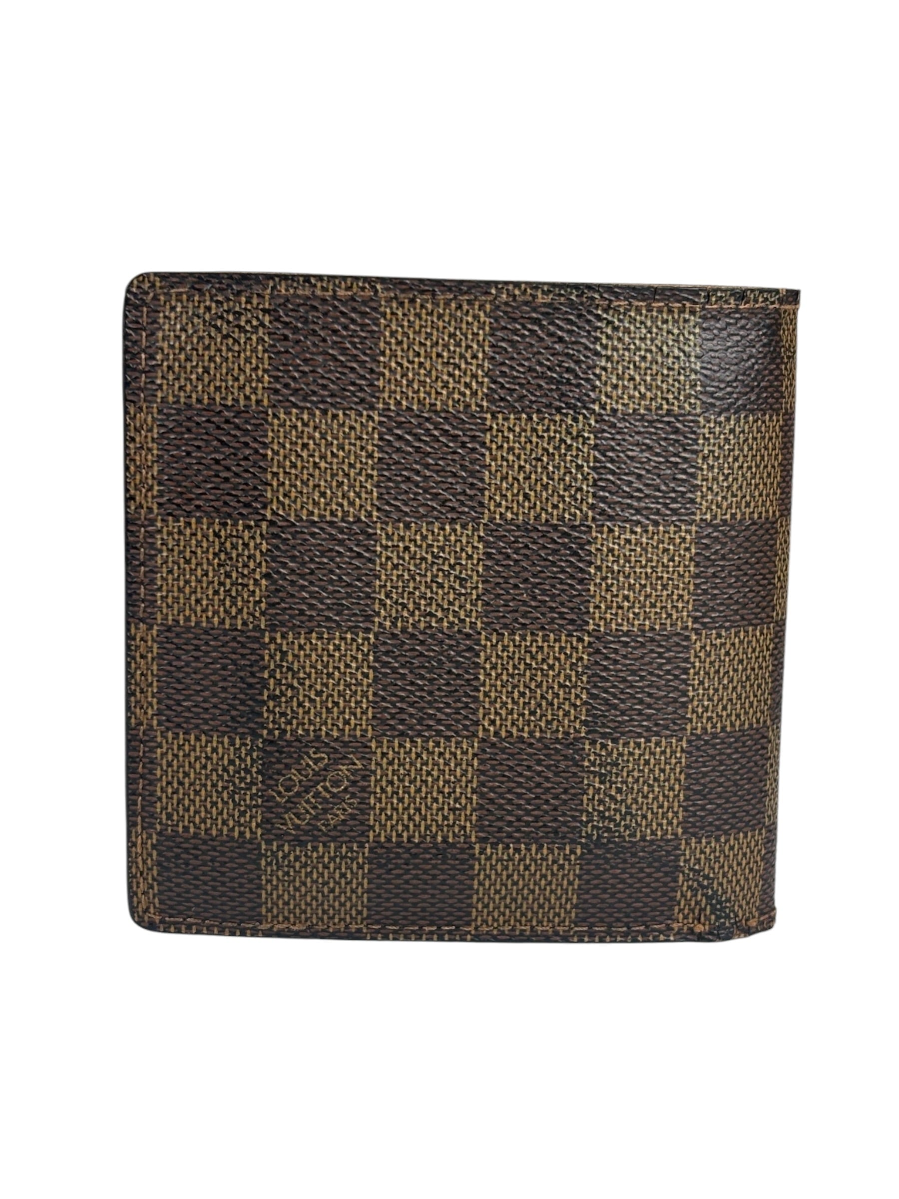 Louis Vuitton Leather Canvas Damier Ebene Wallet