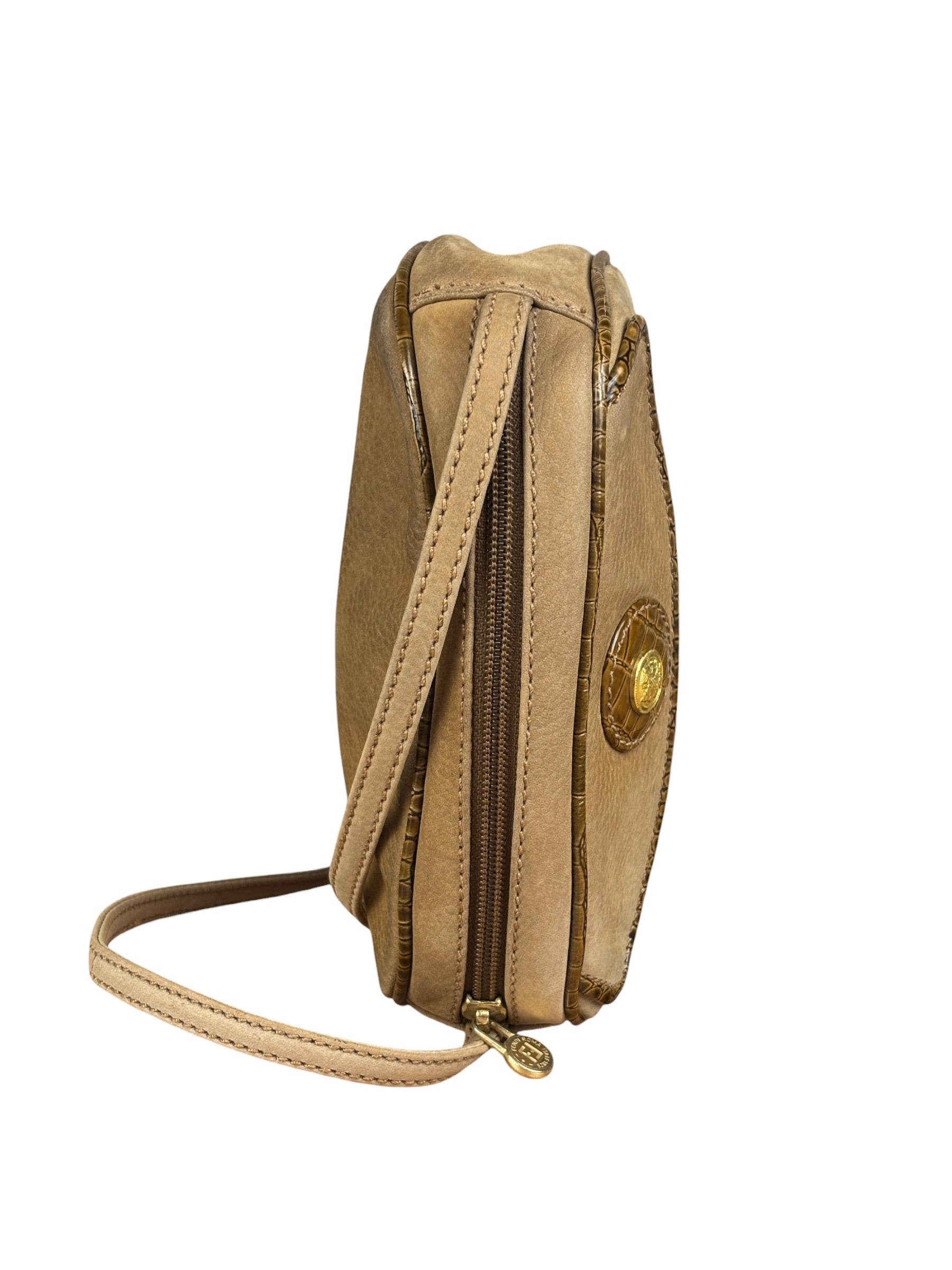 Fendi Vintage Brown Janus Crossbody Bag