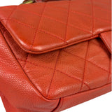 Chanel Red Quilted Caviar Leather Timeless Shoulder Bag 2012