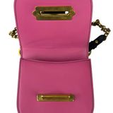 Prada Pink/Black Saffiano Leather Trim Small Cahier Crossbody Bag