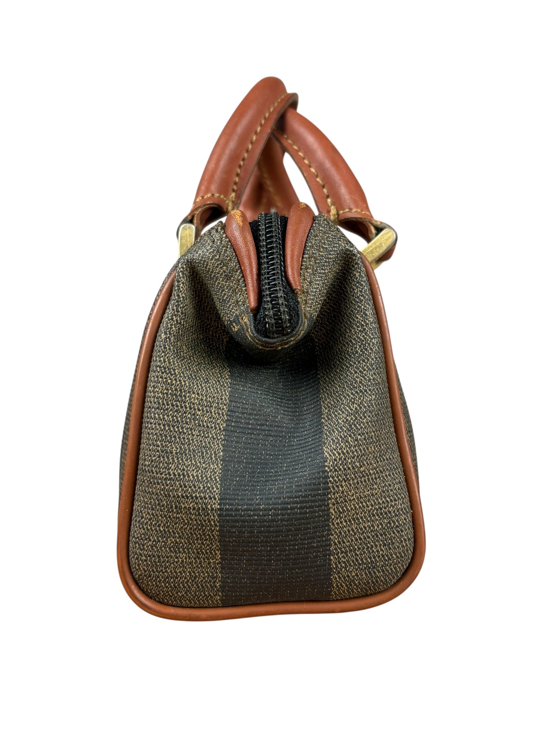 Fendi Vintage Pequin Striped Nano Top Handle Bag