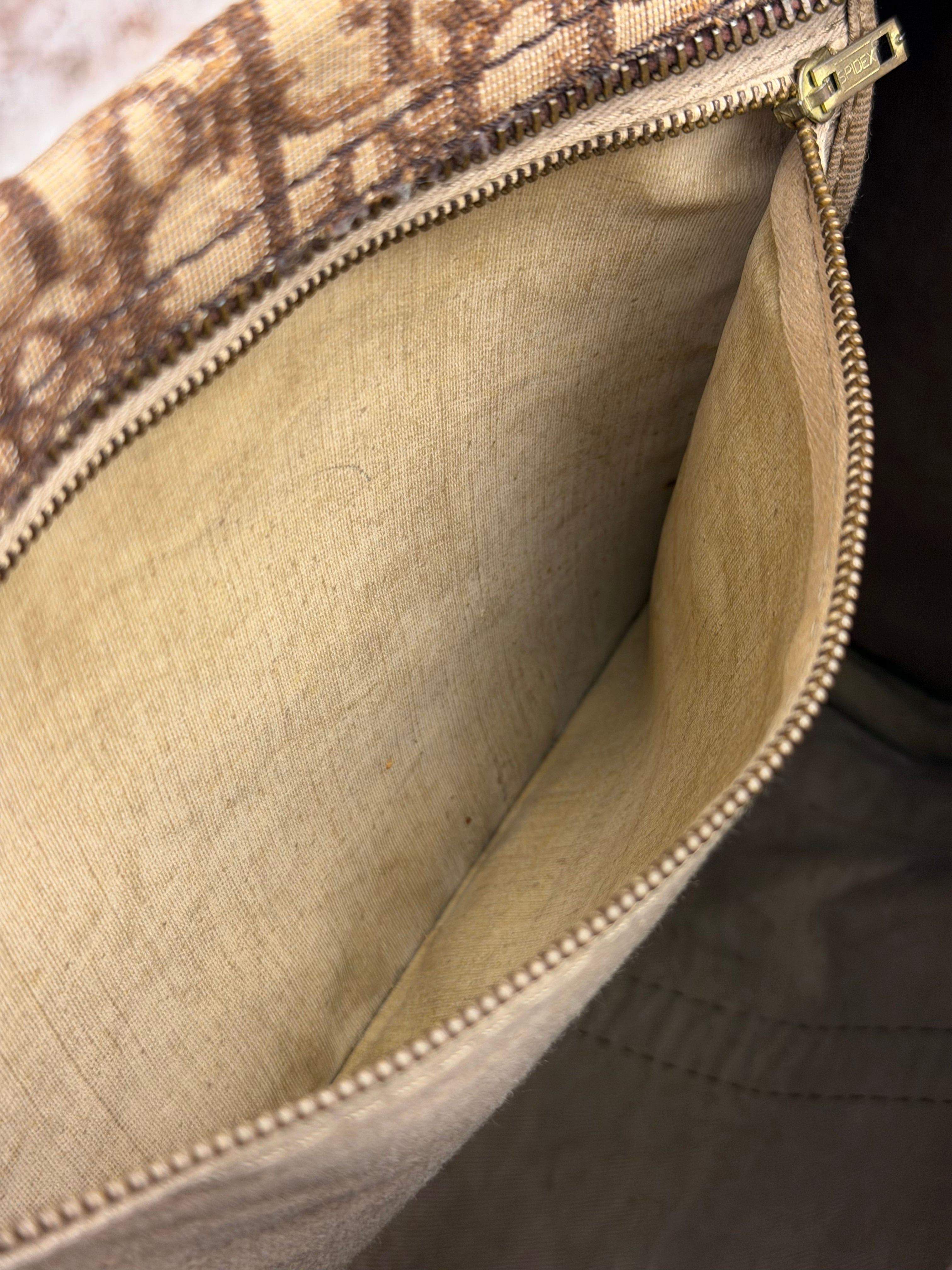 Christian Dior Brown Leather Trotter Boston Handbag